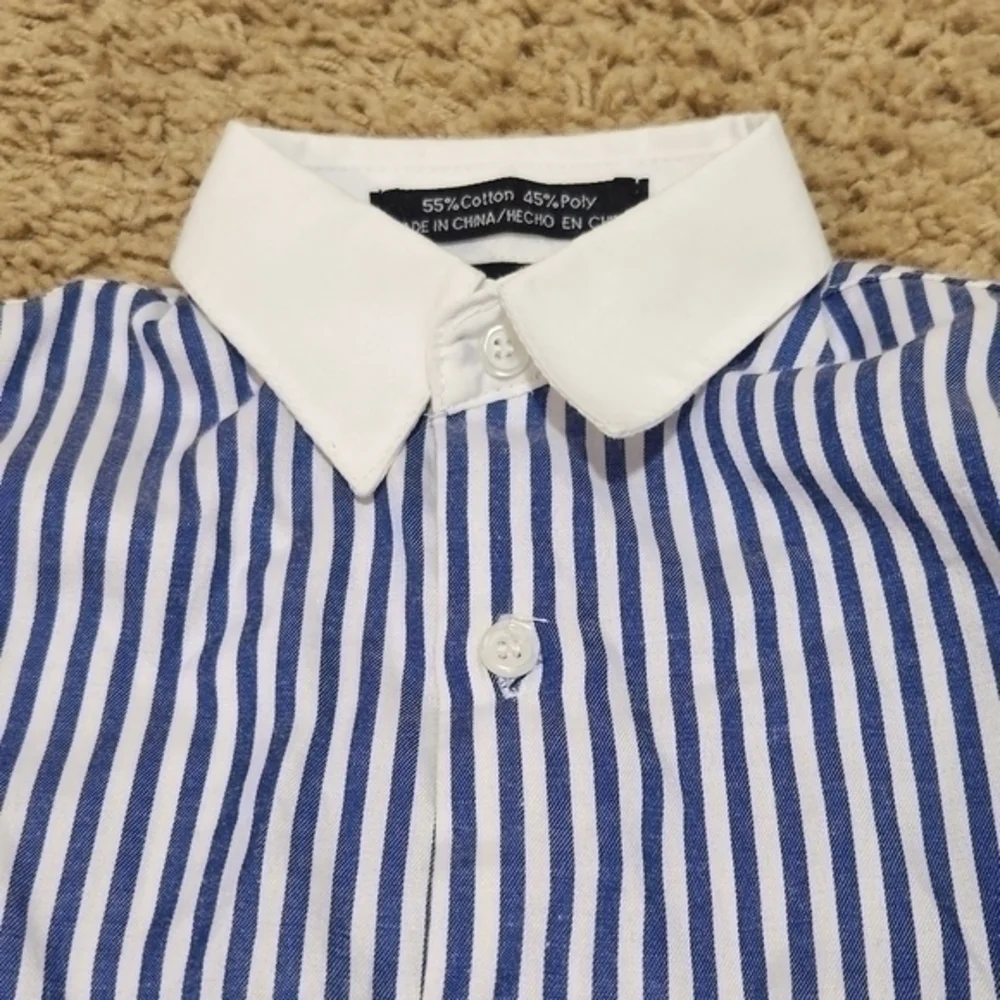 Andrew Fezza Button Down Shirt 12M Stripe Tuxedo‎ Boss Baby